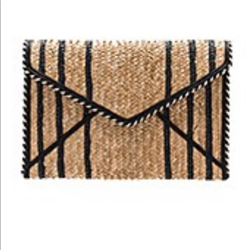 Straw Leo Clutch in Black Multi, Rebecca Minkoff